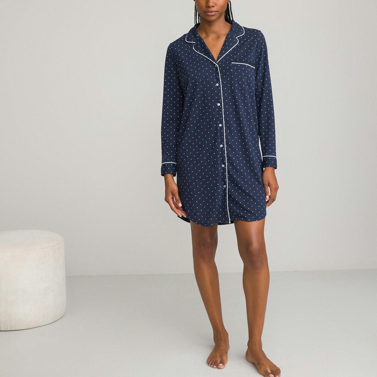 Chemise de nuit forme liquette, en maille