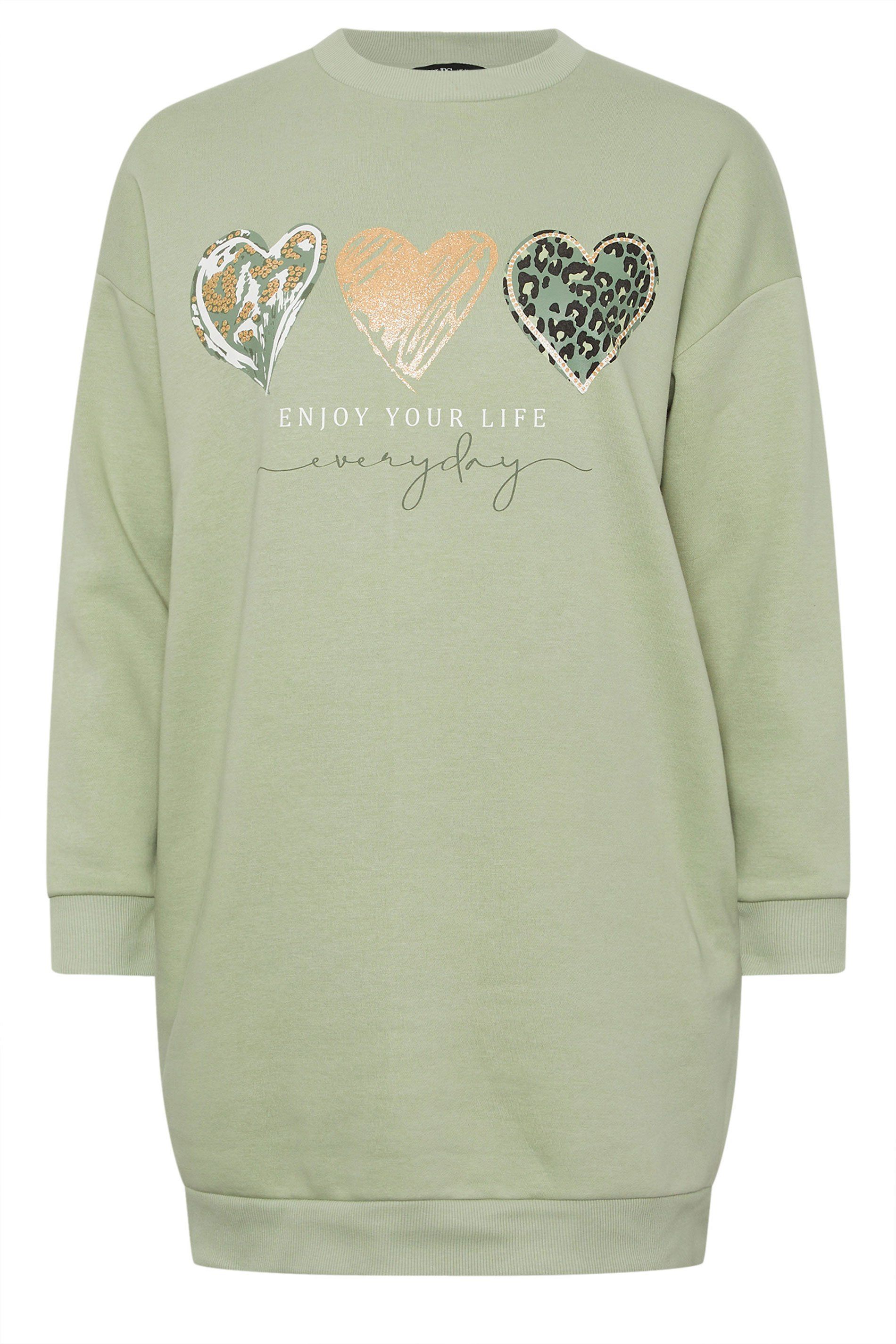 Yours Heart Print Sweatshirt Dress