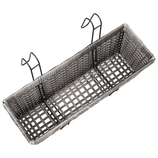 NNEVL Balcony Raised Beds 2 pcs 50 cm Grey Poly Rattan