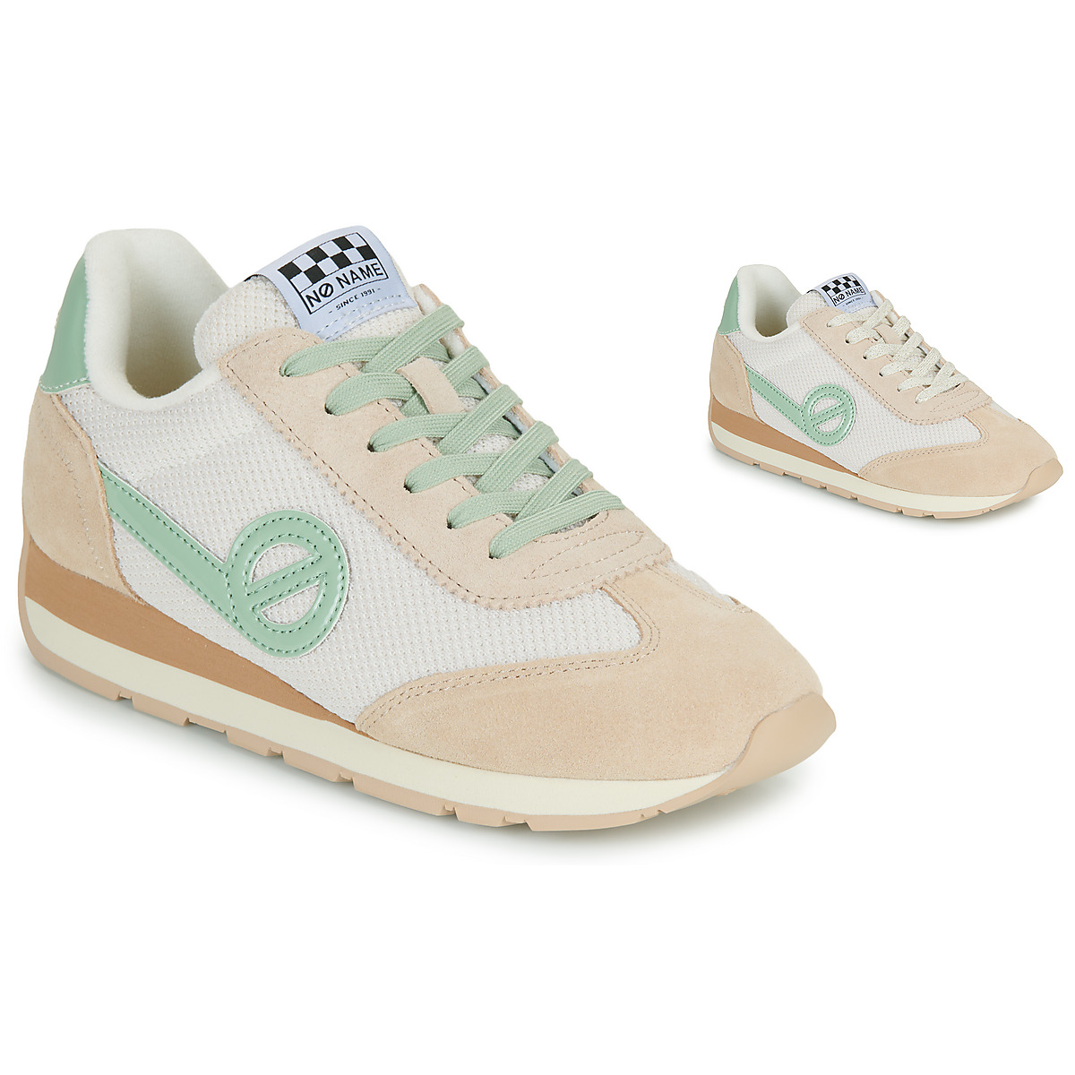 No Name - CITY RUN JOGGER W - Beige / Green
