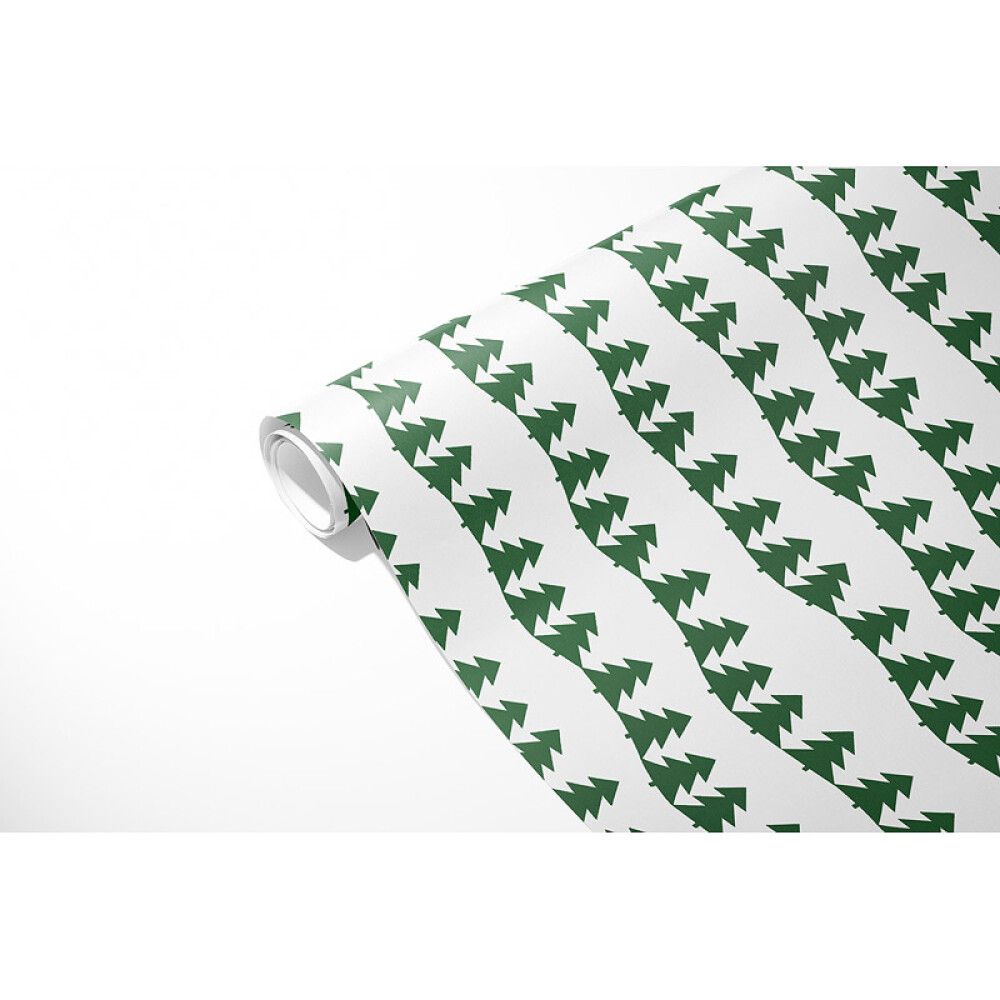 GAVEPAPIR JULETREMOTIV 4MX70CM GRØNN/HVIT