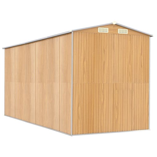 NNEVL Garden Shed Light Brown 192x440x223 cm Galvanised Steel