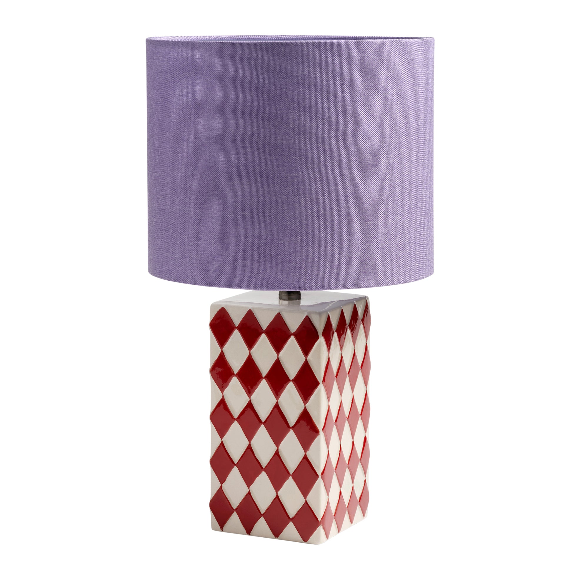 &k amsterdam Grid Tafellamp Ø 24 cm - Rood/Paars