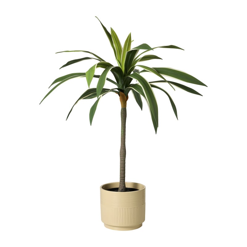 Bloempot lijnen - beige - &Oslash;19x17 cm