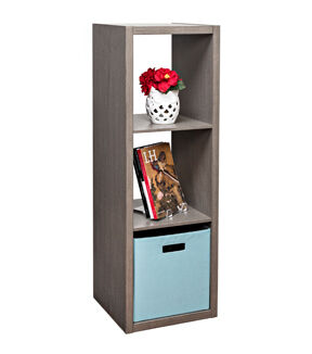 Honey Can Do 16 x 46.5 Gray Laminate 3 Cube Organizer