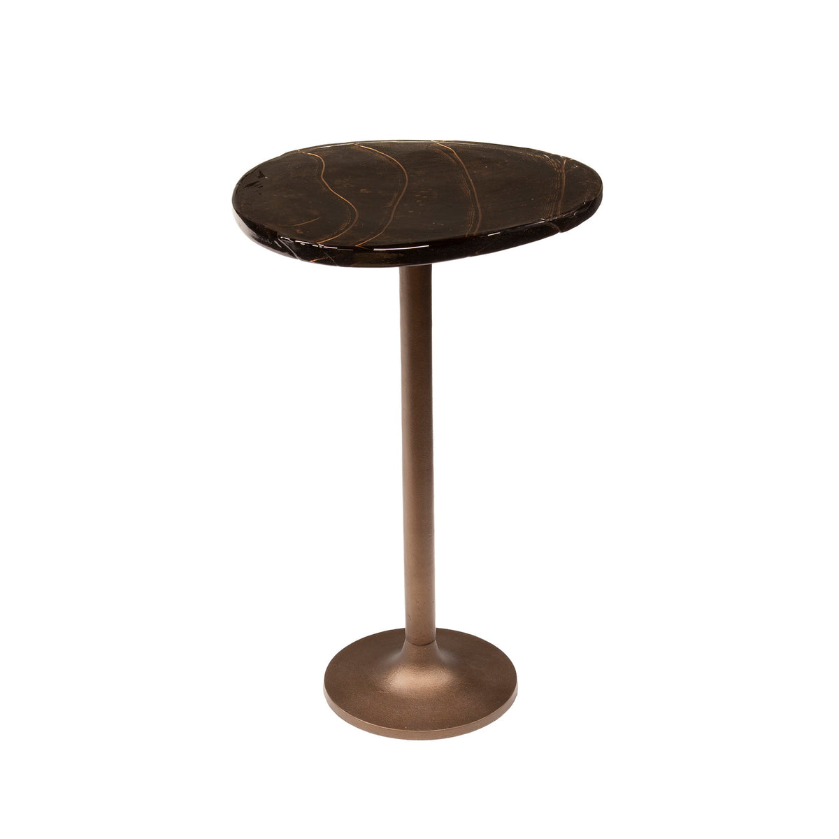 Giga Meubel Bijzettafel Eclipse - Koper Metaal/Glas - 38x33x60cm