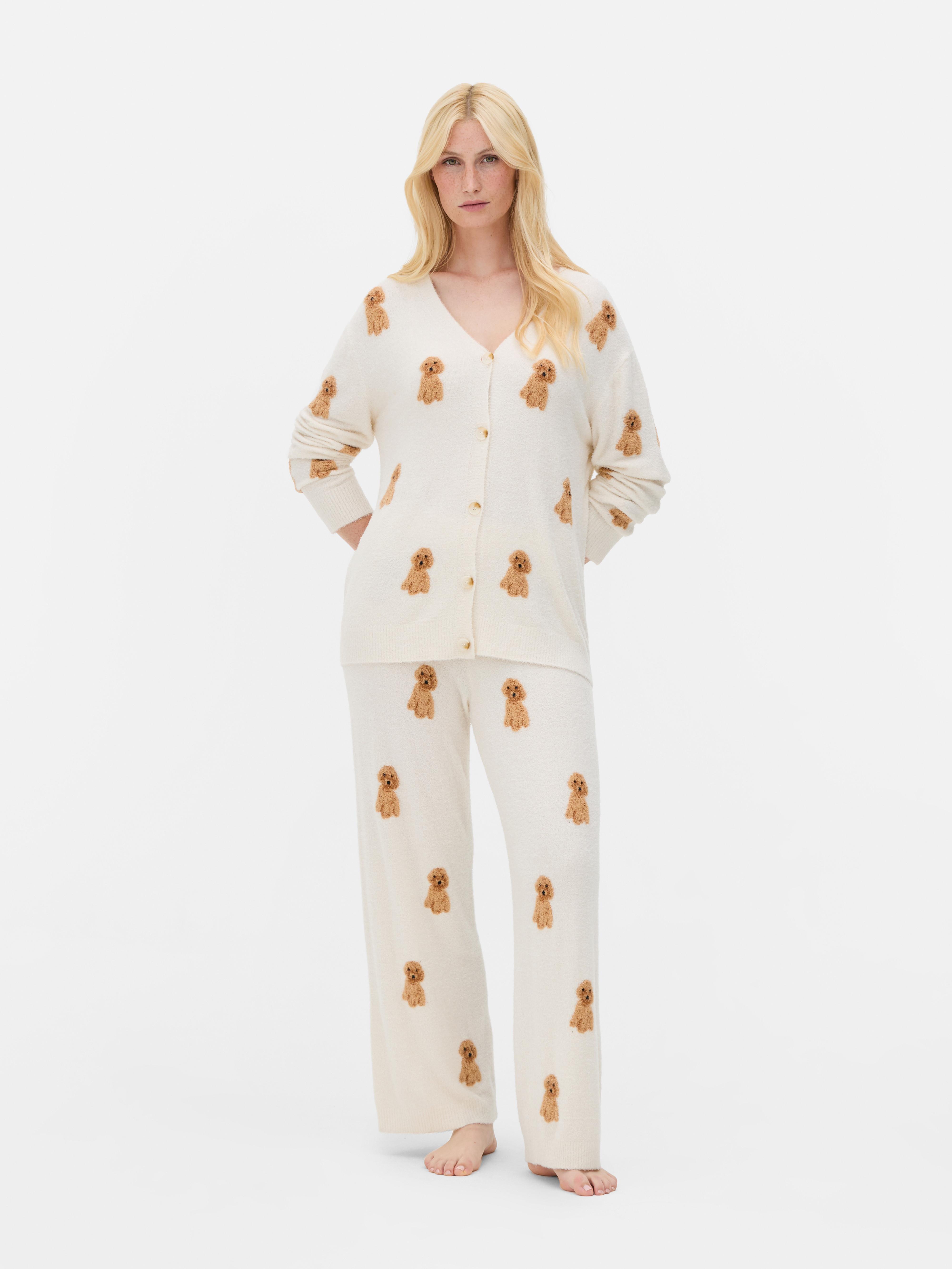 Fluffy Allover Print Cardigan