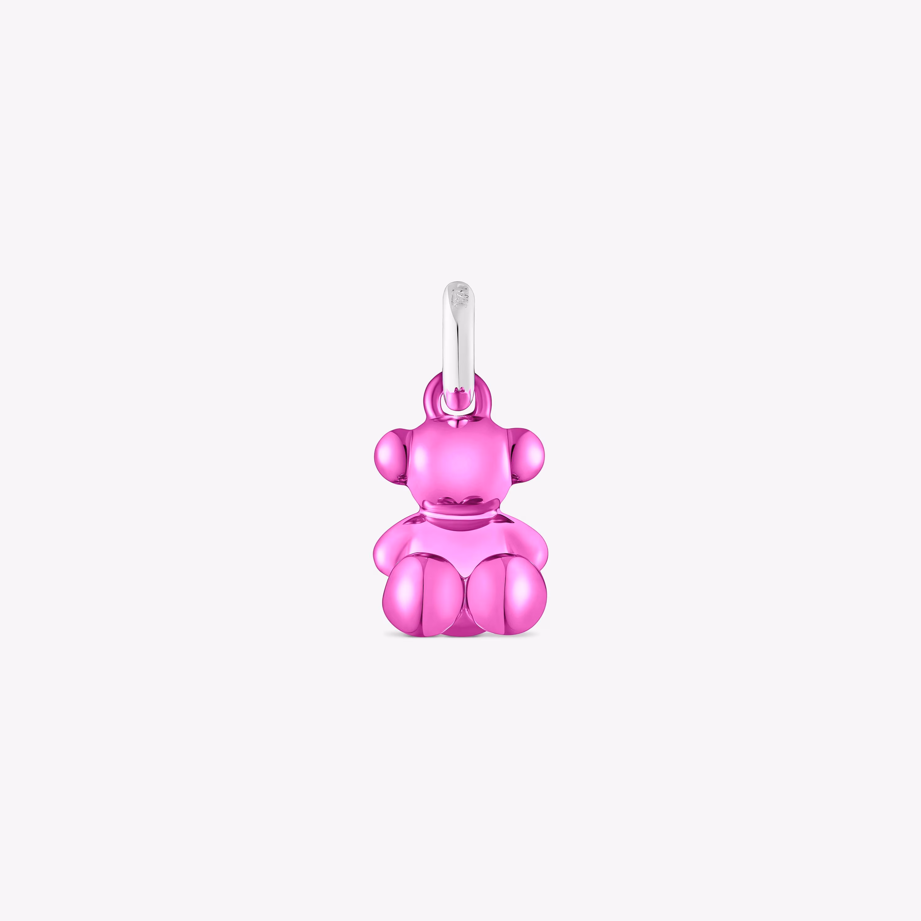Colgante oso pequeño de acero en color rosa Bold Bear