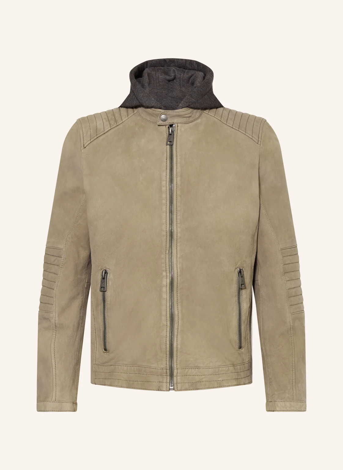 MILESTONE Lederblouson MSFLAVIO mit abnehmbarer Kapuze