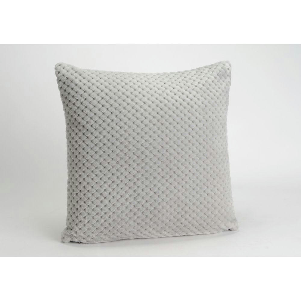 - Coussin fausse fourrure à damier 40 x 40 cm gris clair