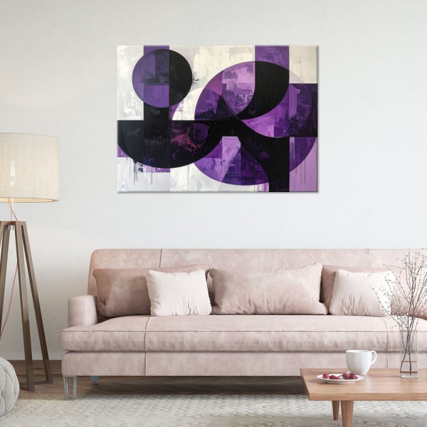 Obraz do salonu sypialni biura, Fioletowe koła kształty geometryczne 30x20