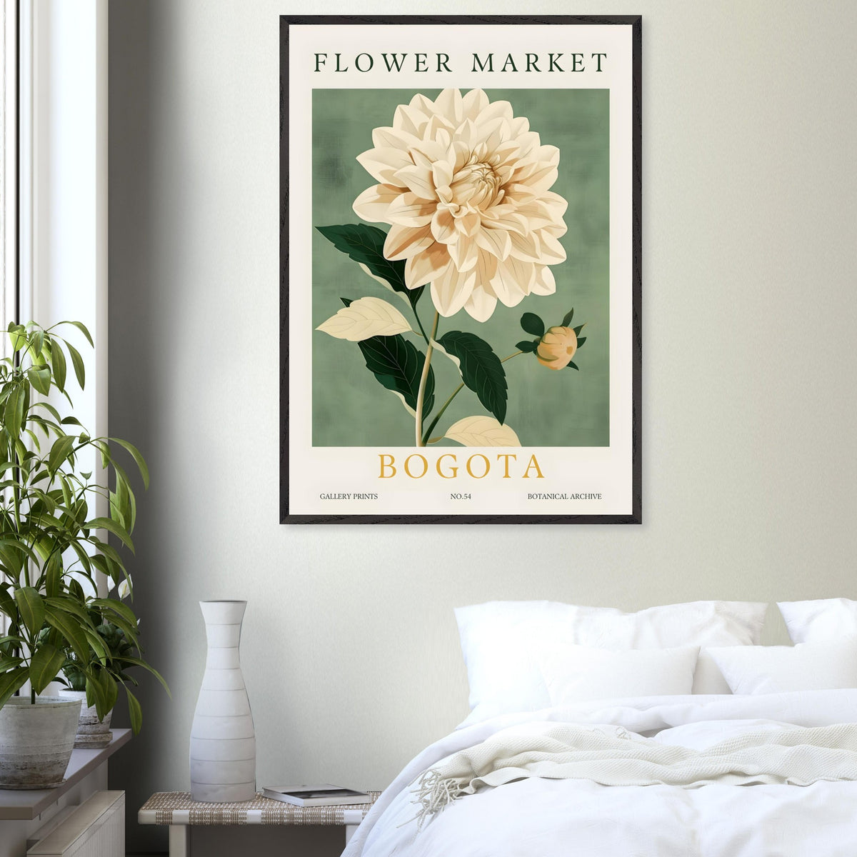 Artfulprints Poster Flower market - Bogota  - 70x100 cm - Groen