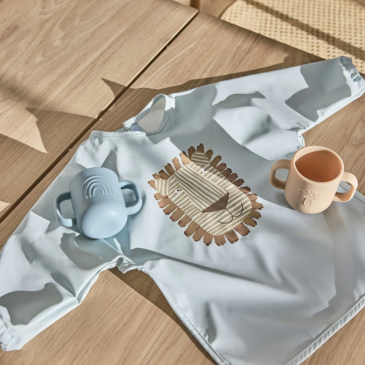 OYOY Mini - Kappu Kinderbecher mit Henkel, aqua / camel (2er-Set)