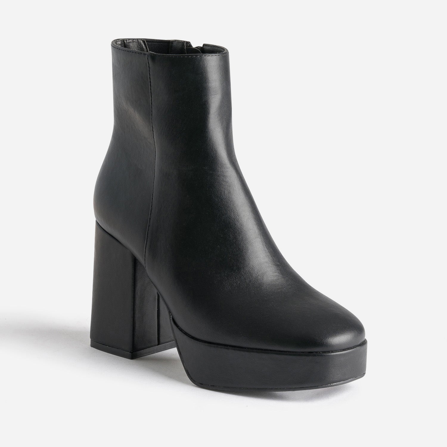 Boots TEXTO noir éco-conçu à talon carré