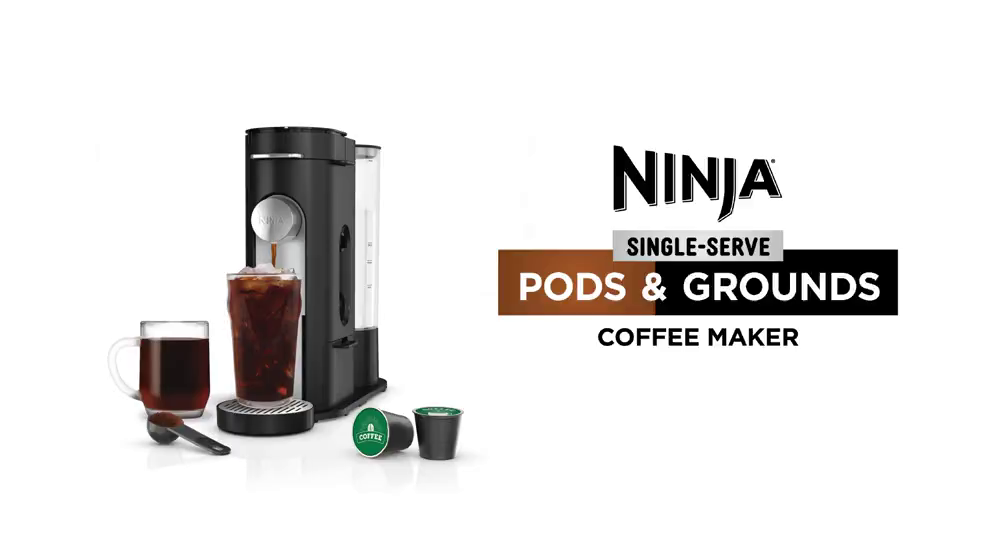 Ninja® Single Serve Dual Brew Coffee Maker, Brews Grounds & Pods, Black, 6-Cup