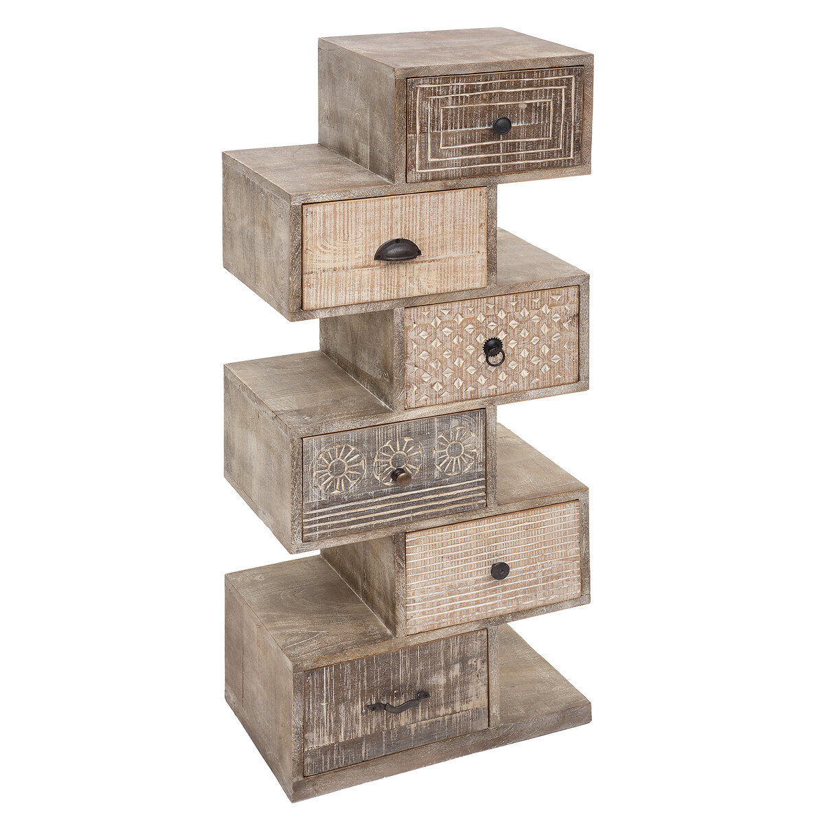 Cómoda com 6 gavetas AJAY bege 122cm