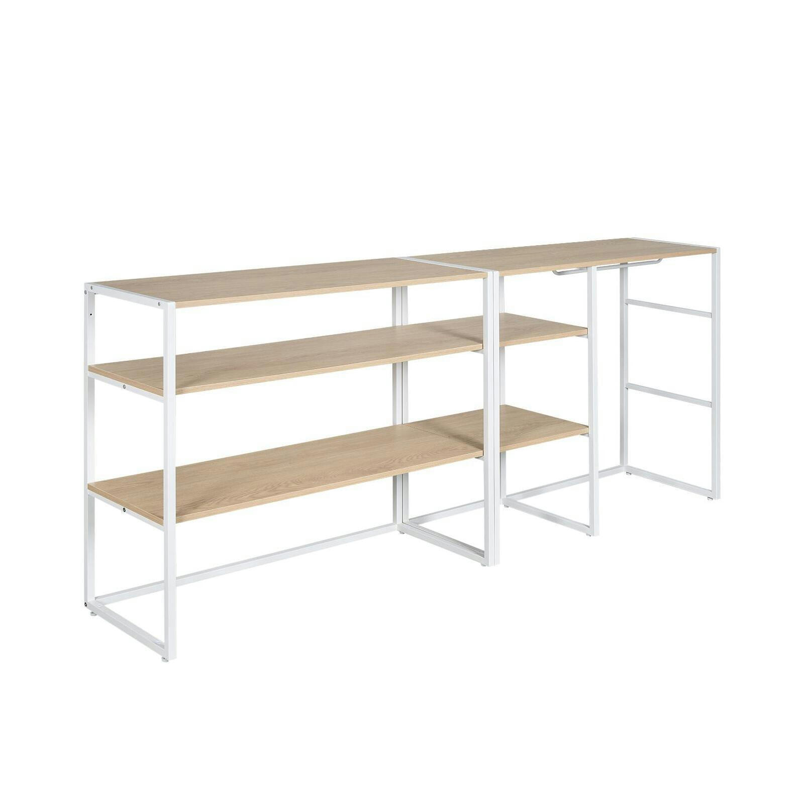 KADRA - Lot de 2 portants vêtements sous combles blanc modulables