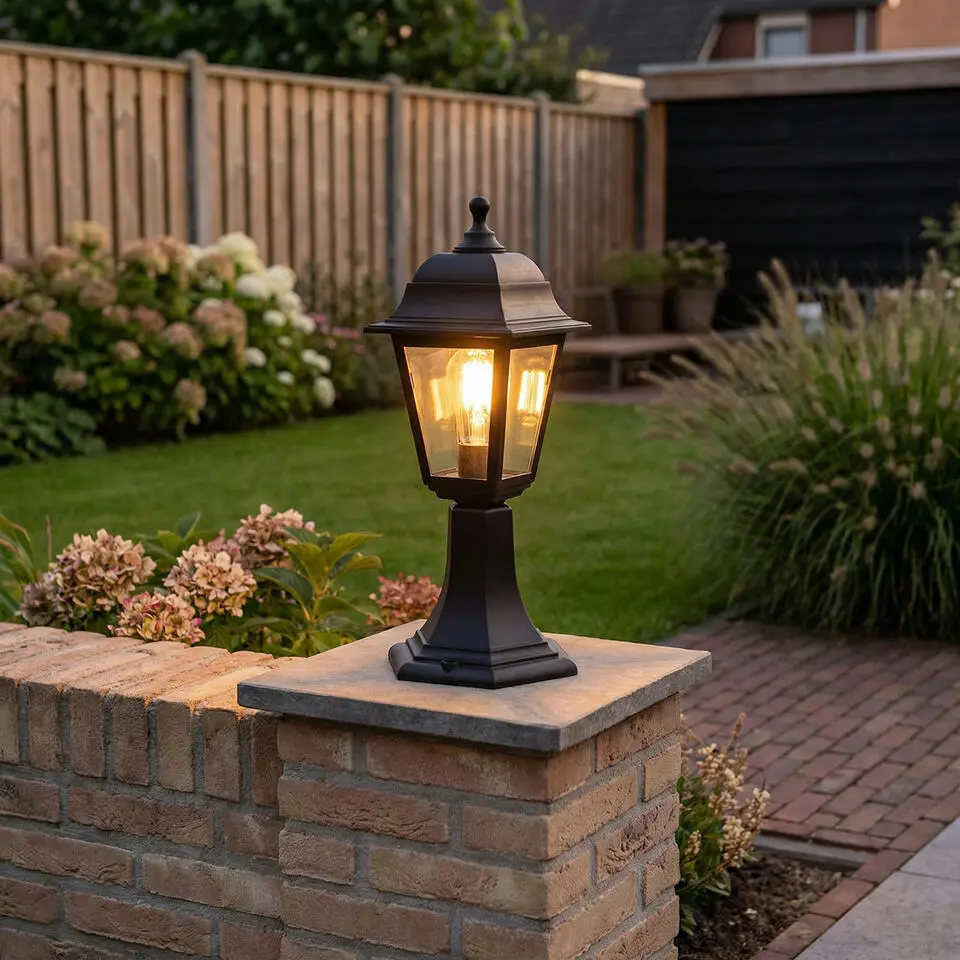 Qazqa vloerlamp capital zwart e27