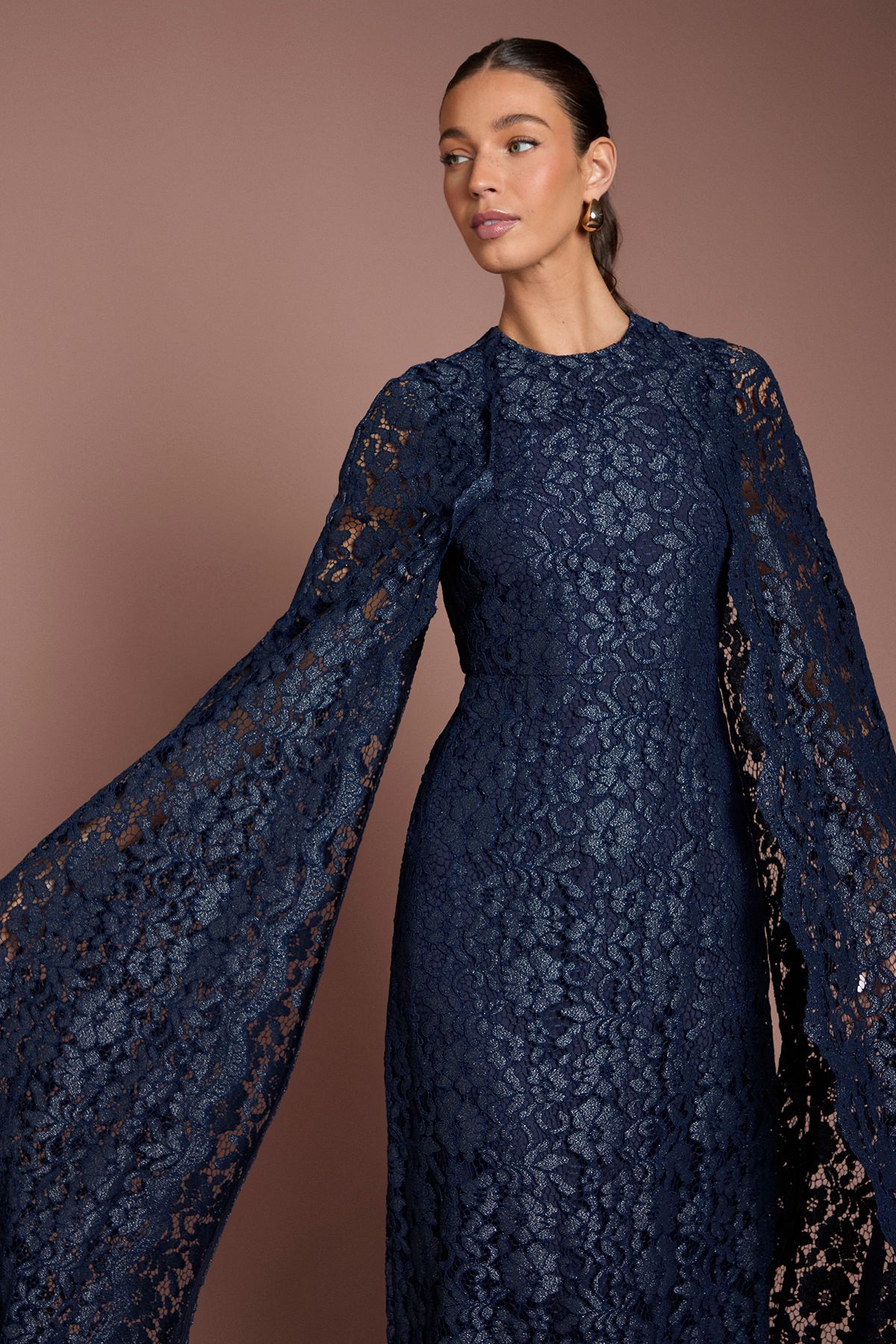 Coast Lace Cape Gown