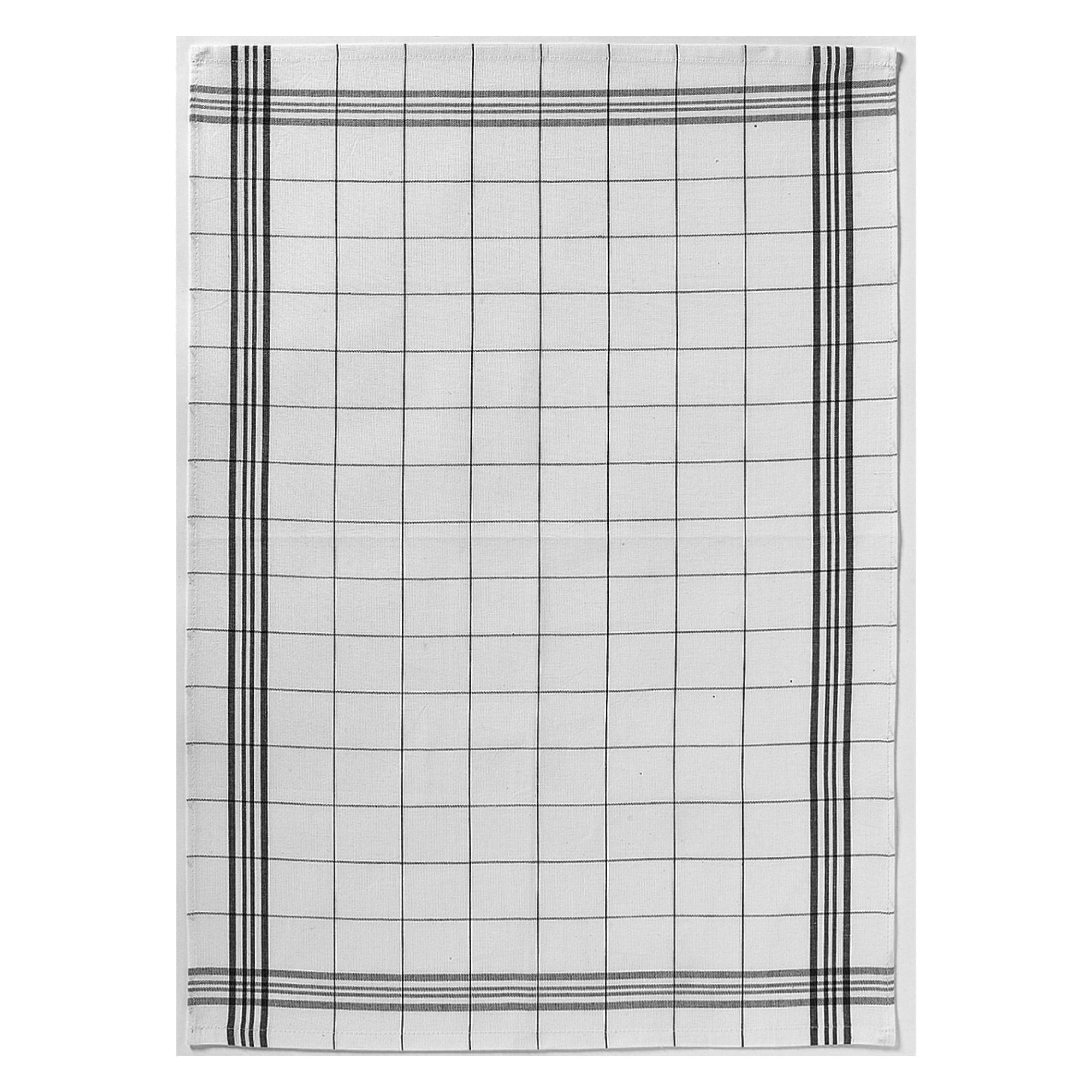 CARREAUX - Torchon  en coton noir 50 x 70