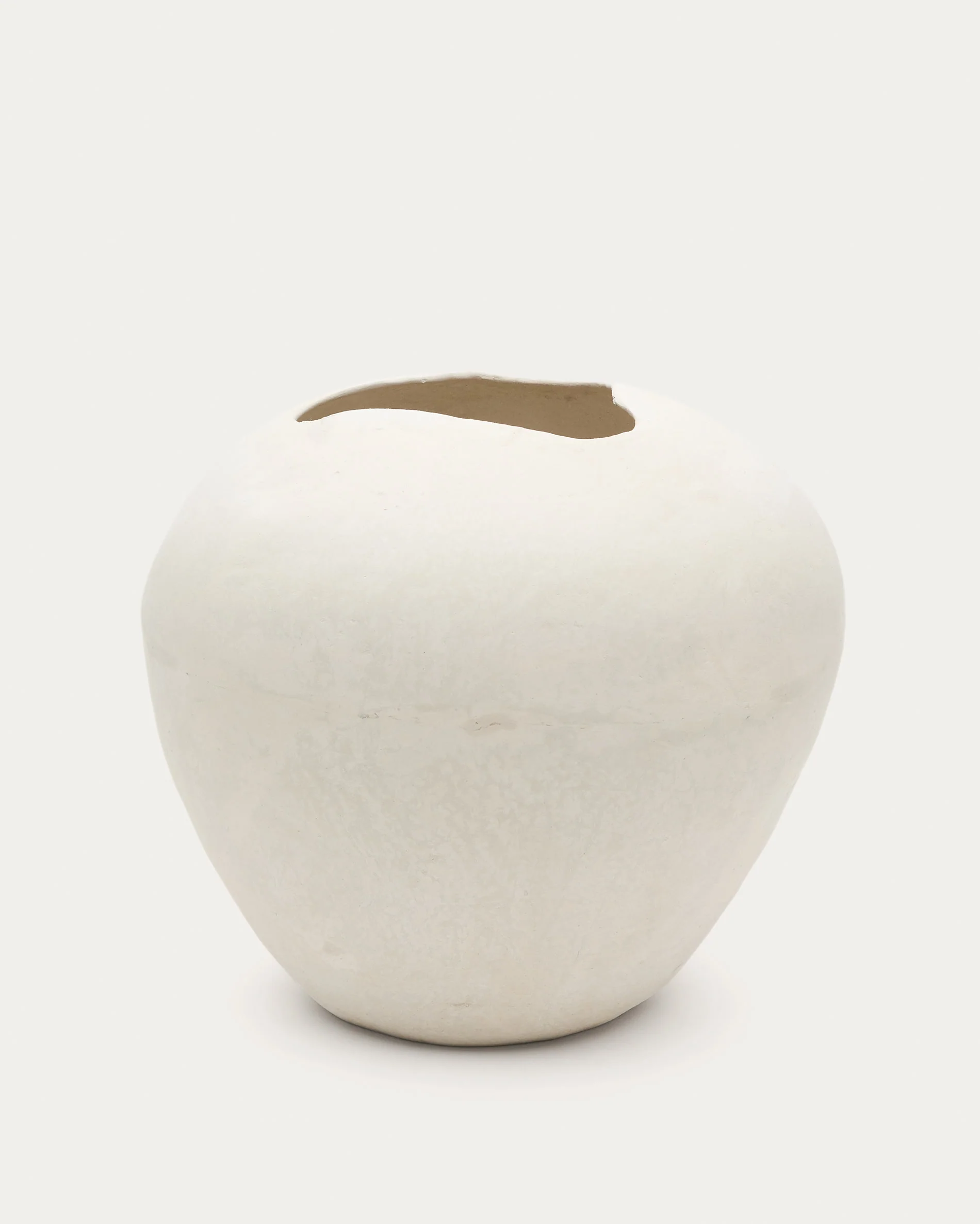 Mimum, white papier mâché vase, 49 cm