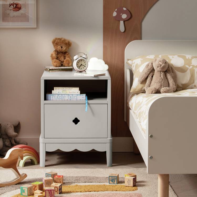 Habitat Kids Serena Bedside Table - Light Grey