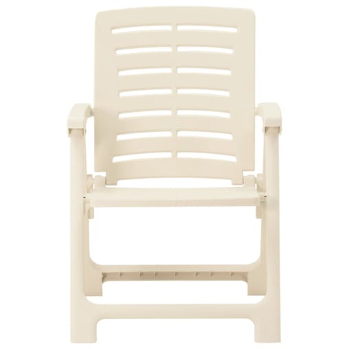 NNEVL Garden Chairs 4 pcs Plastic White