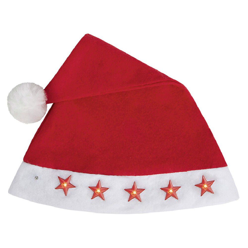 Bonnet de No&euml;l lumineux motifs étoiles