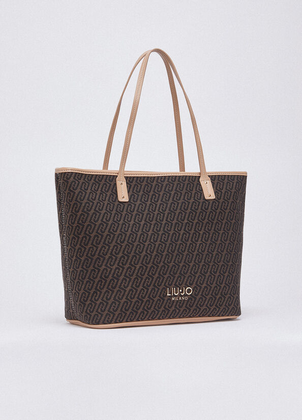 Tote bag in tessuto jacquard