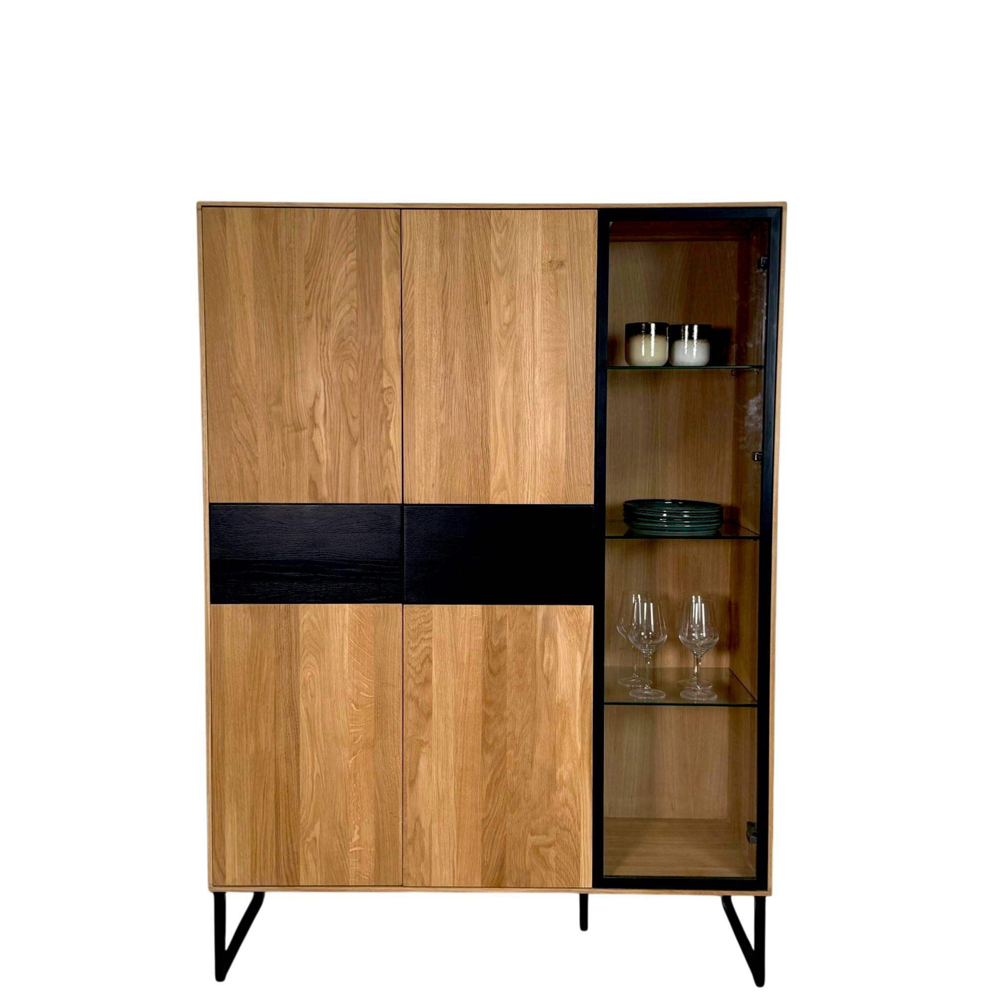 Buffet vitrine bois de chêne huilé HAVEN