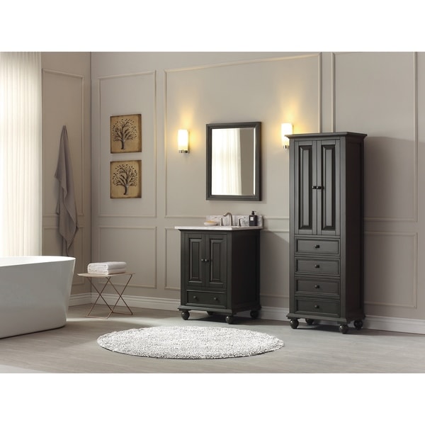 Avanity Thompson 24 Inch Charcoal Glaze Linen Cabinet - 24"W x 68"H