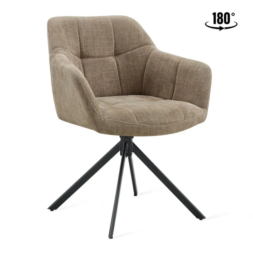 2x Eetkamerstoel Jesse - Stof Taupe