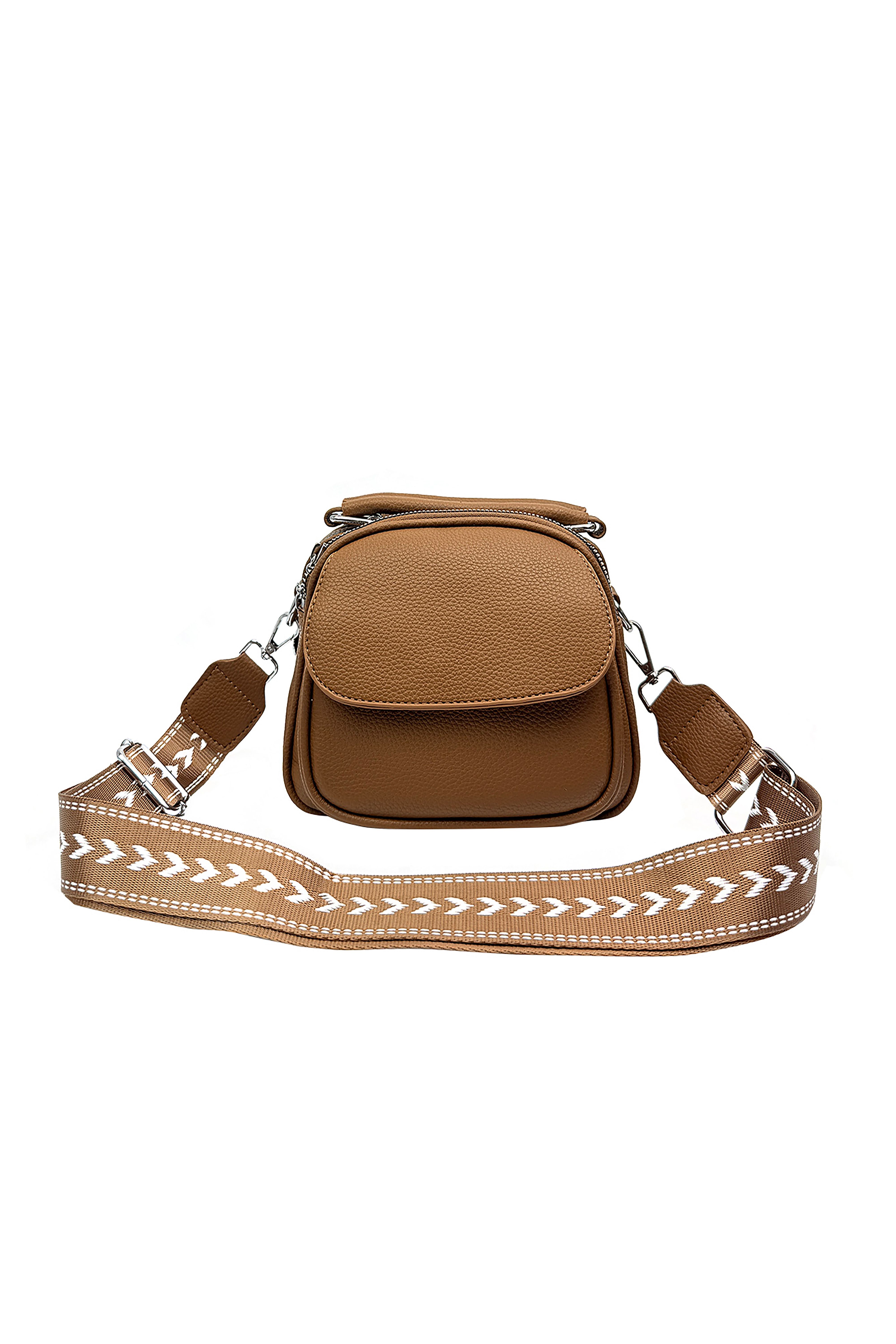 Vellin Mini Crossbody Bag with Textured Finish and Adjustable Strap