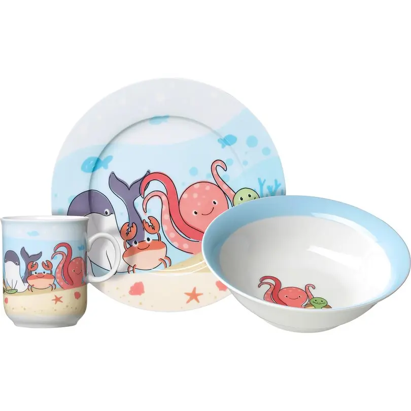 Kinder Geschirr-Set 3-teilig Unterwasserwelt