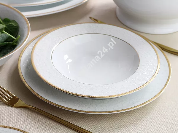 Komplet talerzy na 6 osób (18el) Bogucice - New Hollis Gold 1133