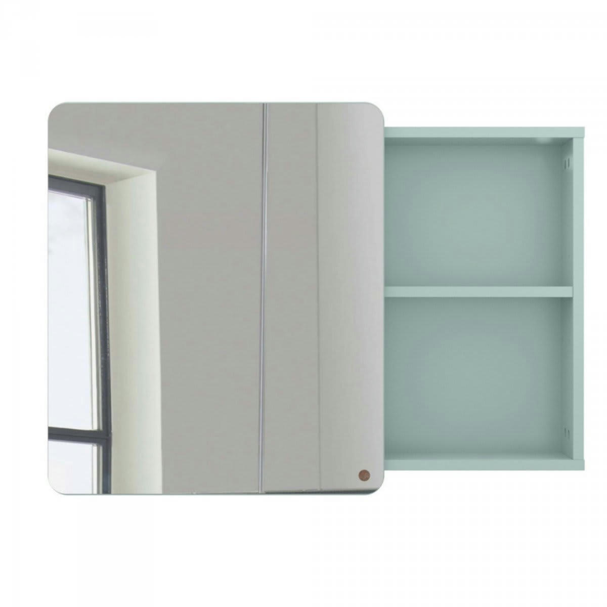 ATOLE - Miroir placard salle de bain 58x80cm en bois vert