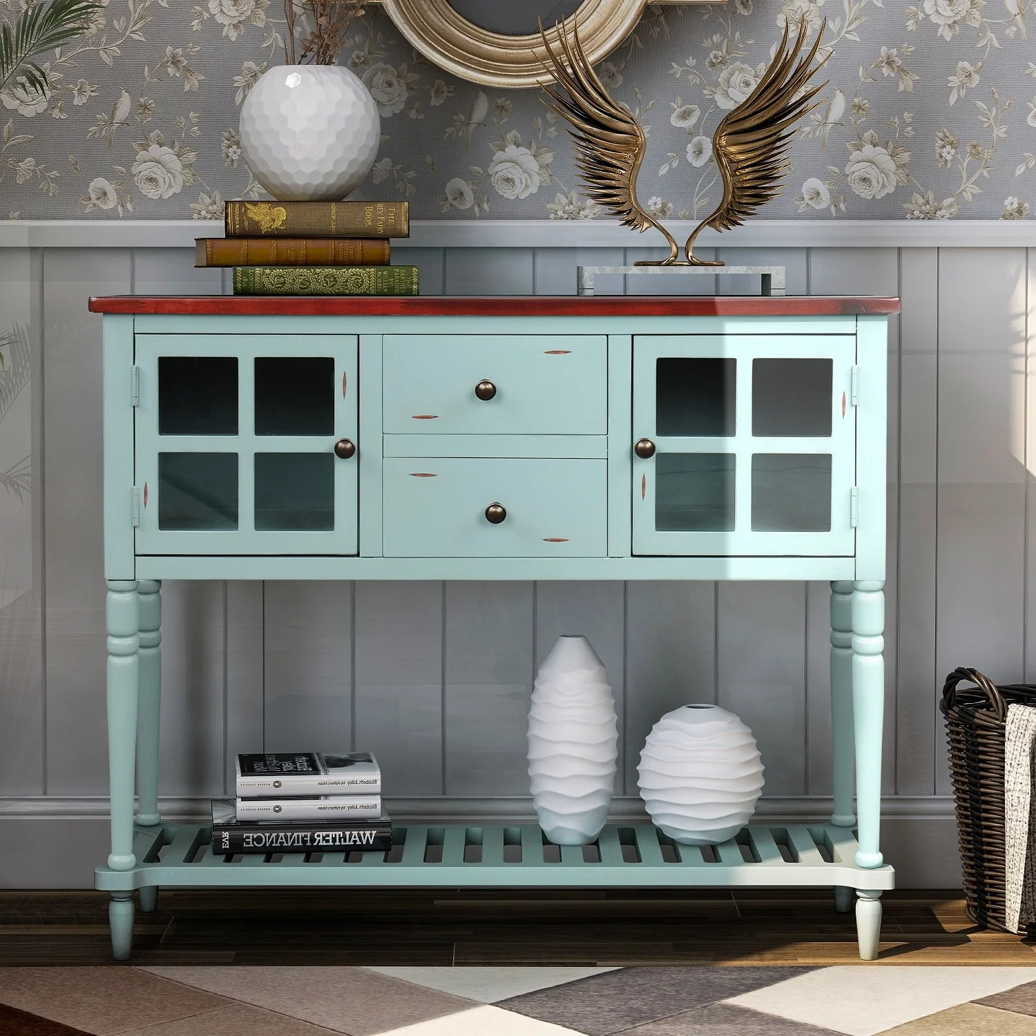 Sideboard Console Table with Bottom Shelf