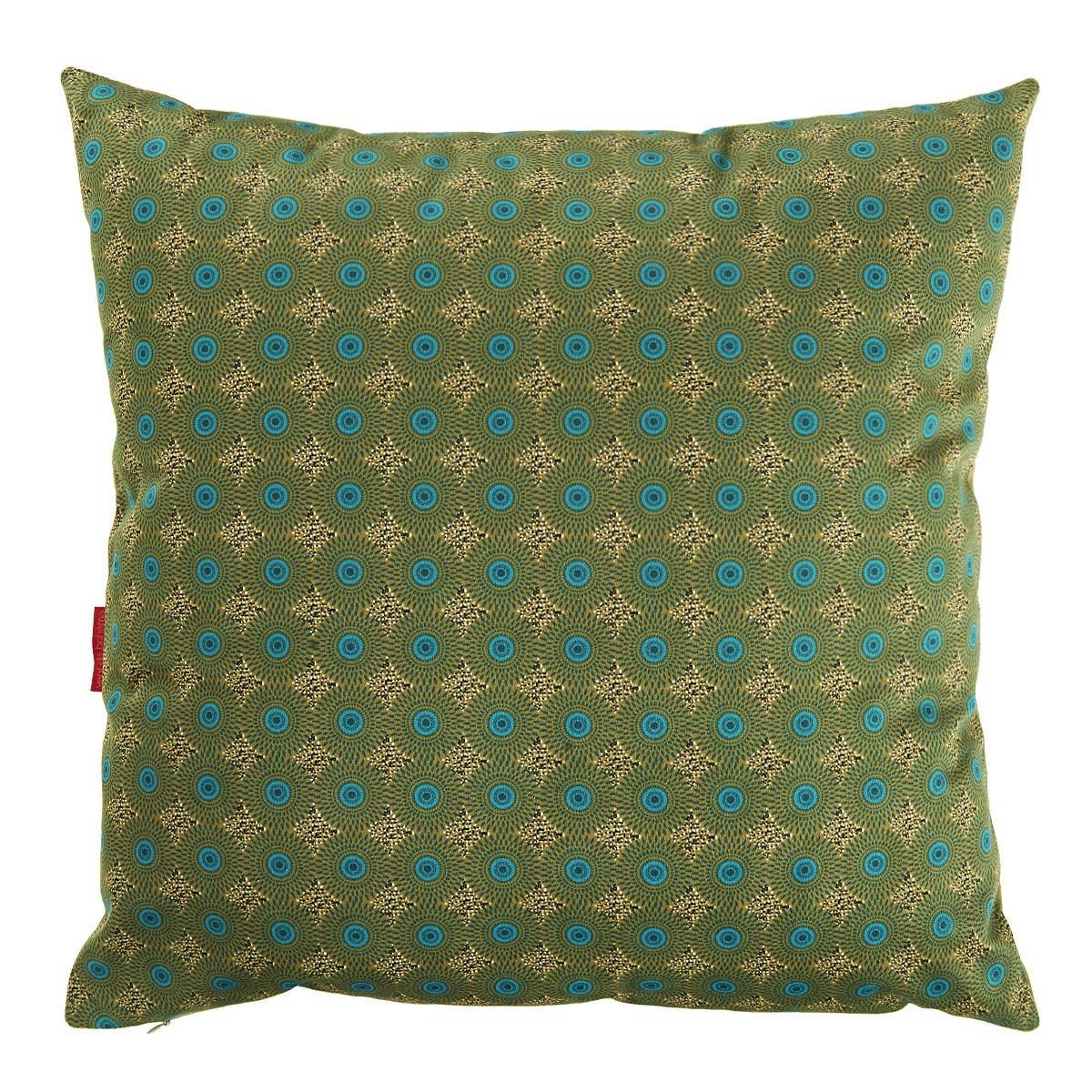 HANOÏ - Housse de coussin velours imprimé graphique jaune 45x45cm