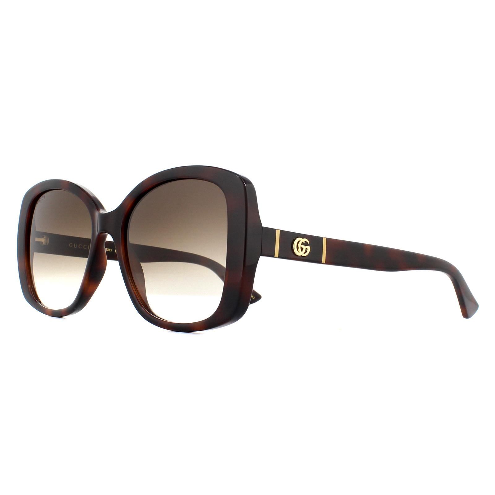 Gucci Butterfly Havana Brown Gradient GG0762S Sunglasses