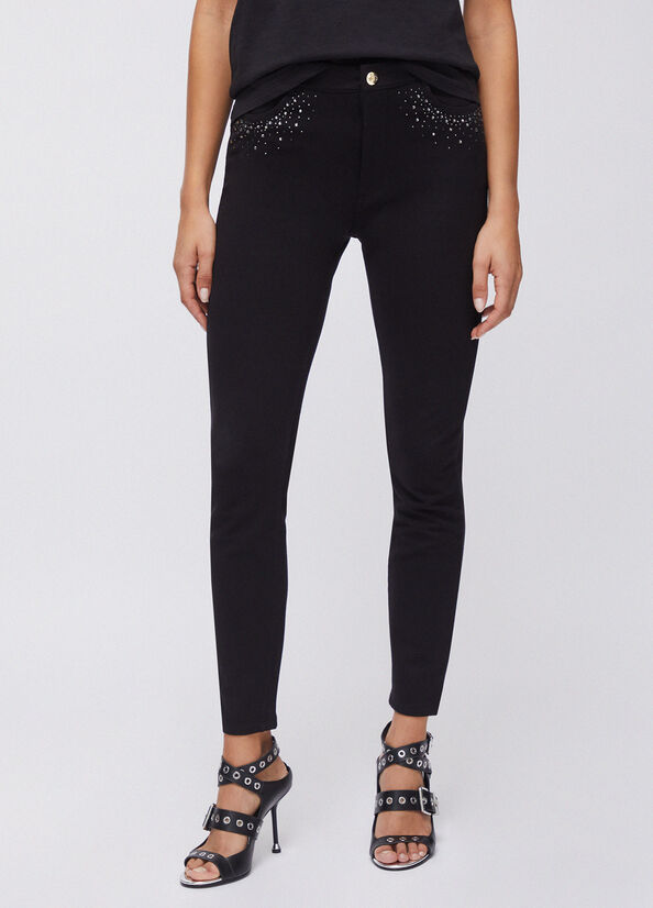 Pantaloni con strass