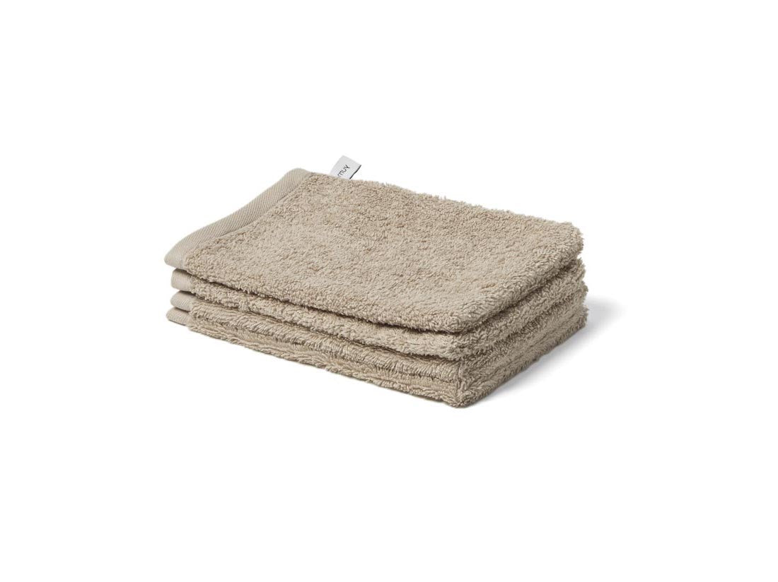 Yumeko washandjes Terry - warm taupe - 15x22 - 4 st