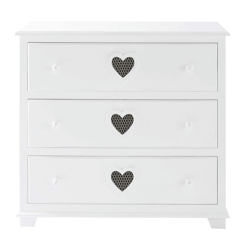 Valentine - Commode 3 tiroirs blanche
