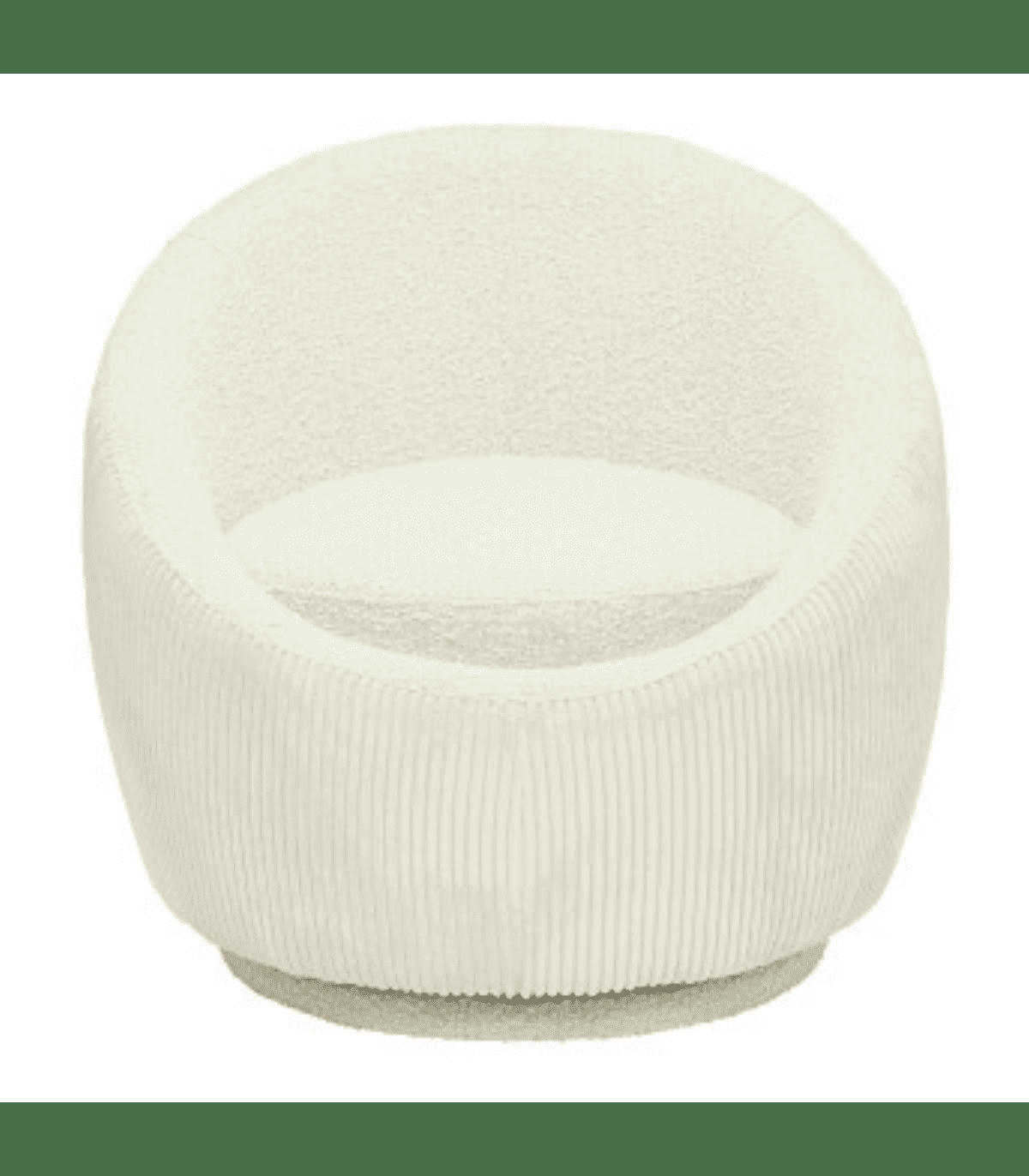 CLAUDE - Fauteuil pivotant en velours côtelé - L79 x H72 cm