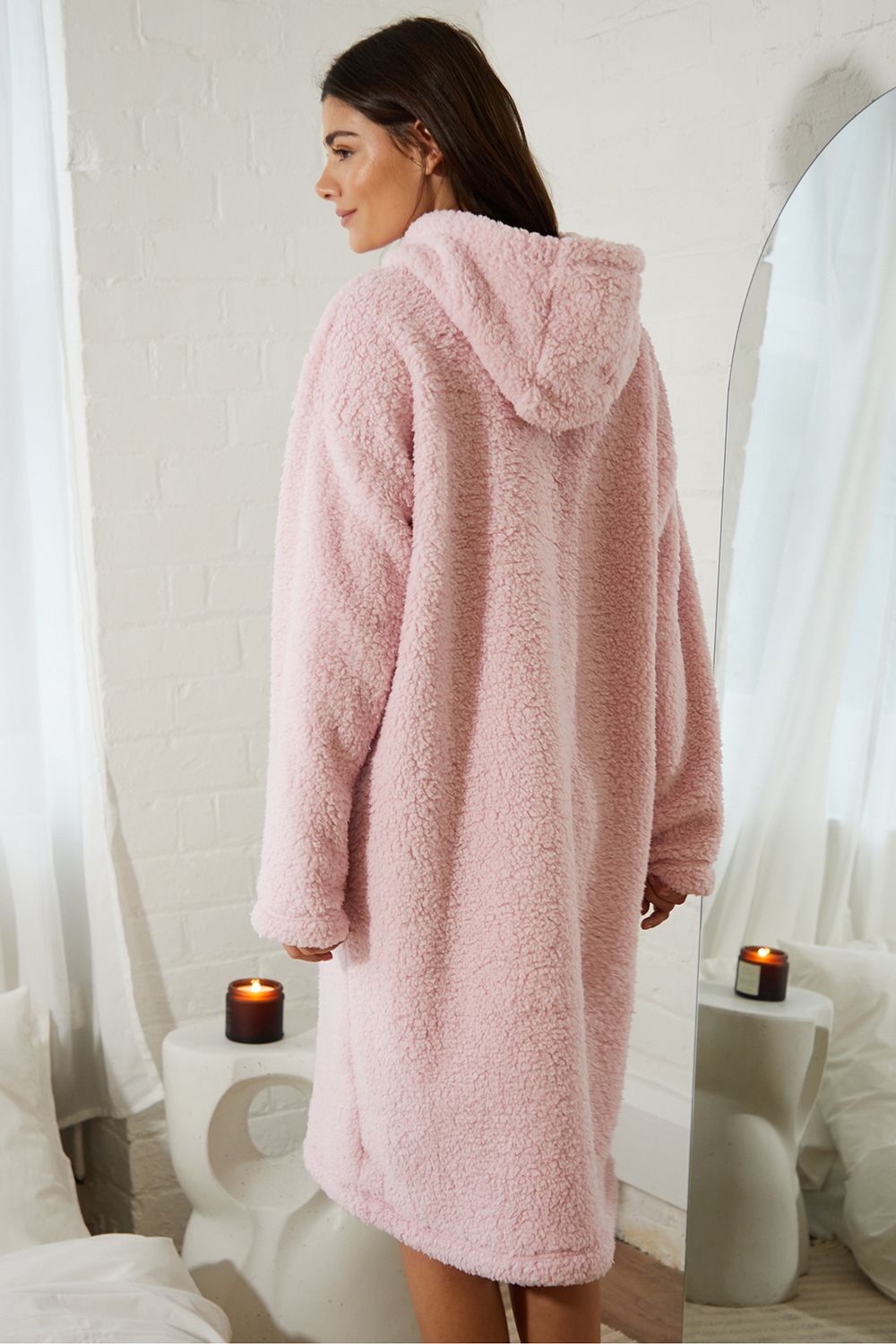 Threadbare Borg Longline 'Sweetpea' Loungwear Hoodie