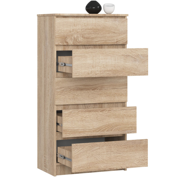 Komoda AKORD K60 Dąb Sonoma 60 cm mat 60x40x121 cm