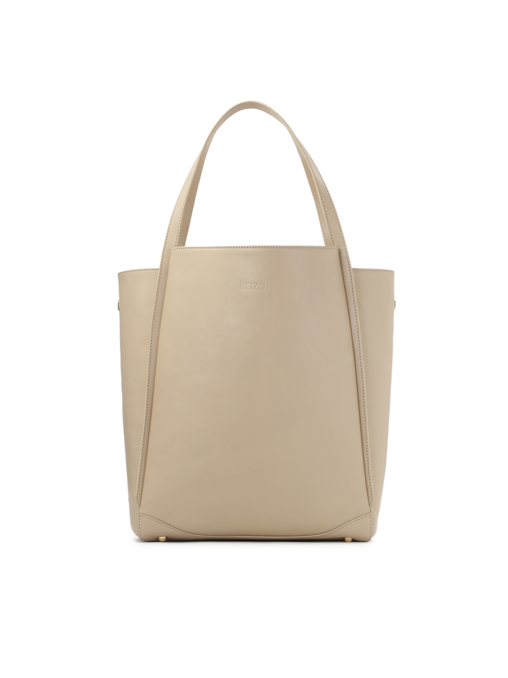 Large cream shoulder bag with two handles