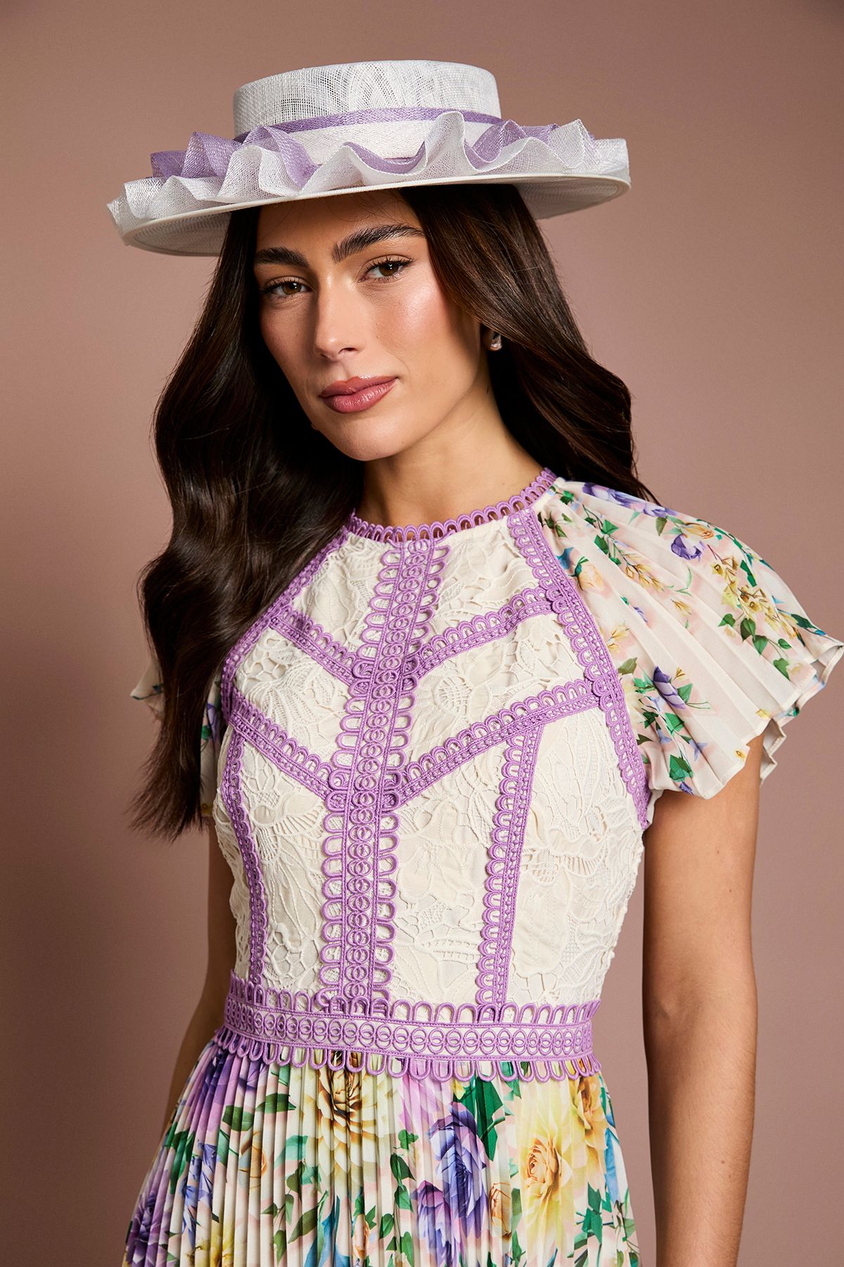 Coast Lisa Tan Ruffle Boater