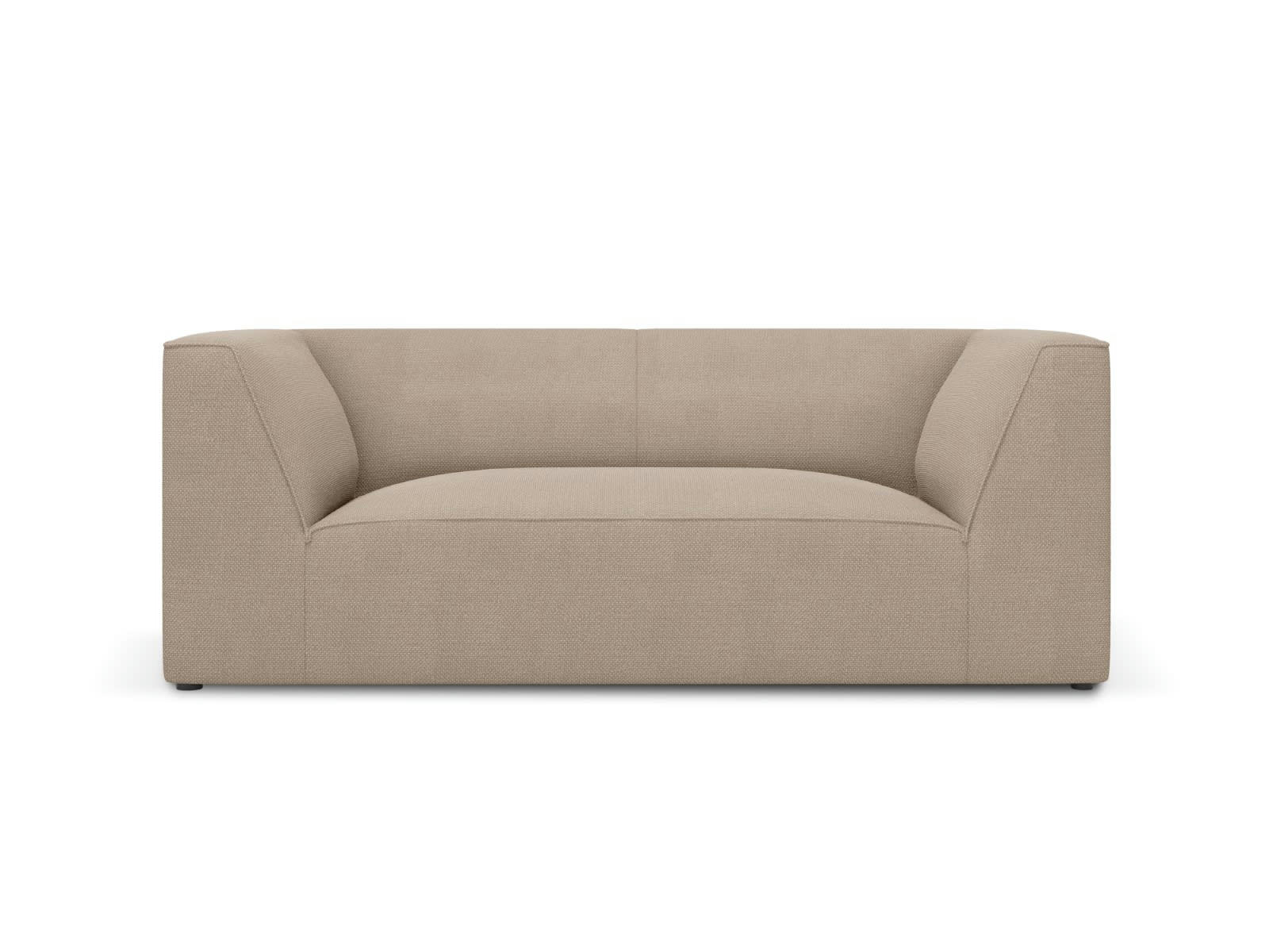 RUBY - Canapé 2 places en tissu structurel beige foncé