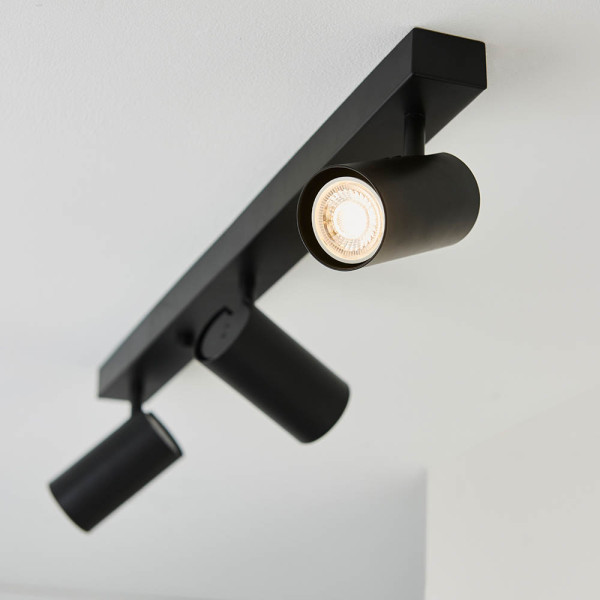 Lampa sufitowa REZ czarna matowa 3xGU10x7W wym:11,6x70x20cm IP20 Endon