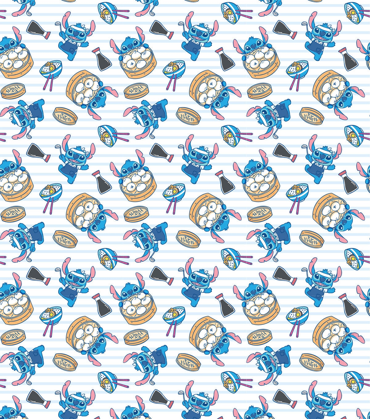 Lilo & Stitch Food Toss Disney Cotton Fabric